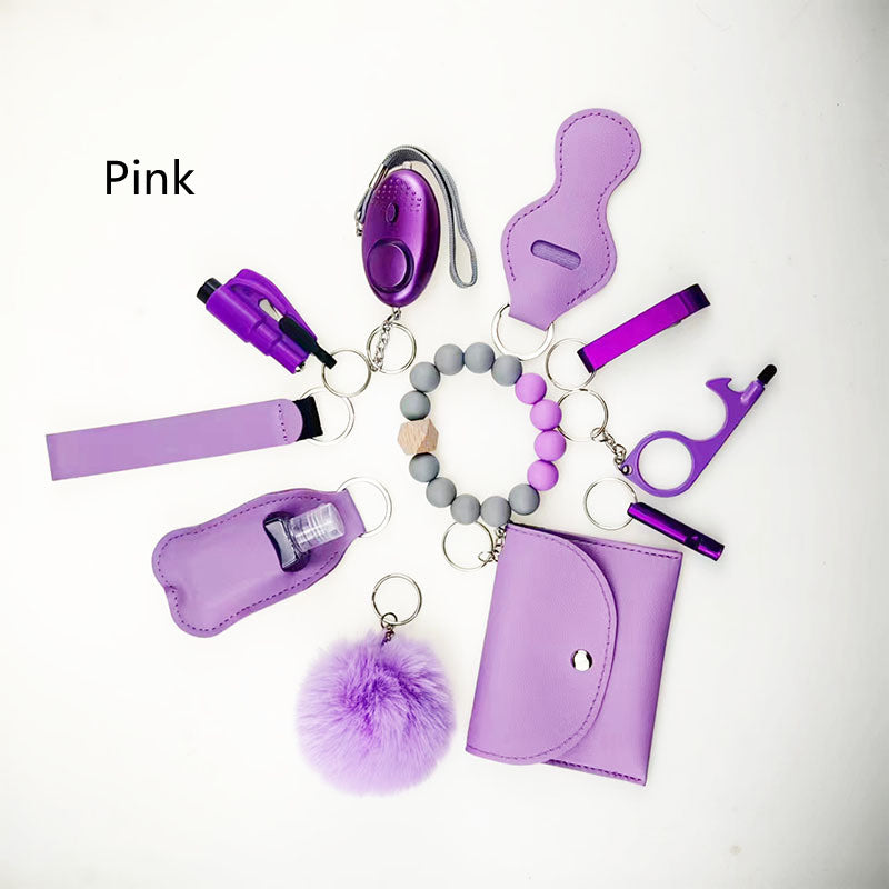 Self-Defense 11-piece Beaded, Card Holder, Alarm, Broken Window