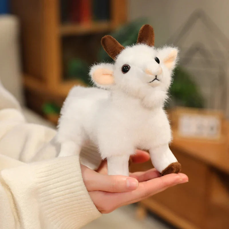 18cm Plush Black White Goat Pendant Toy