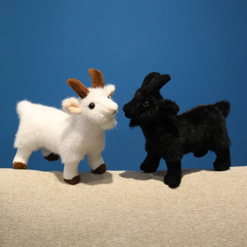 18cm Plush Black White Goat Pendant Toy