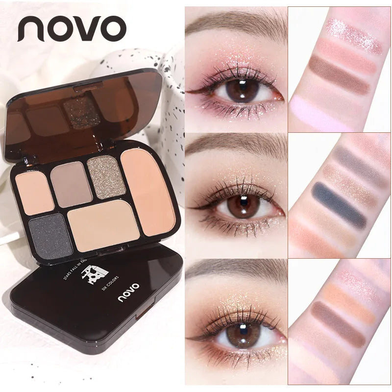 6 Color Earth Tone Eyeshadow Palette Waterproof