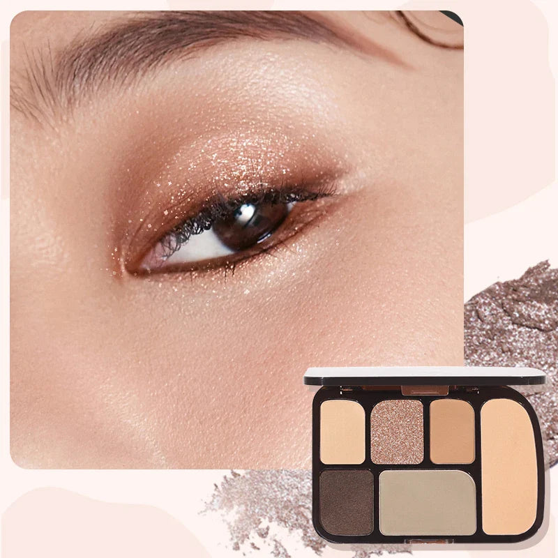 6 Color Earth Tone Eyeshadow Palette Waterproof