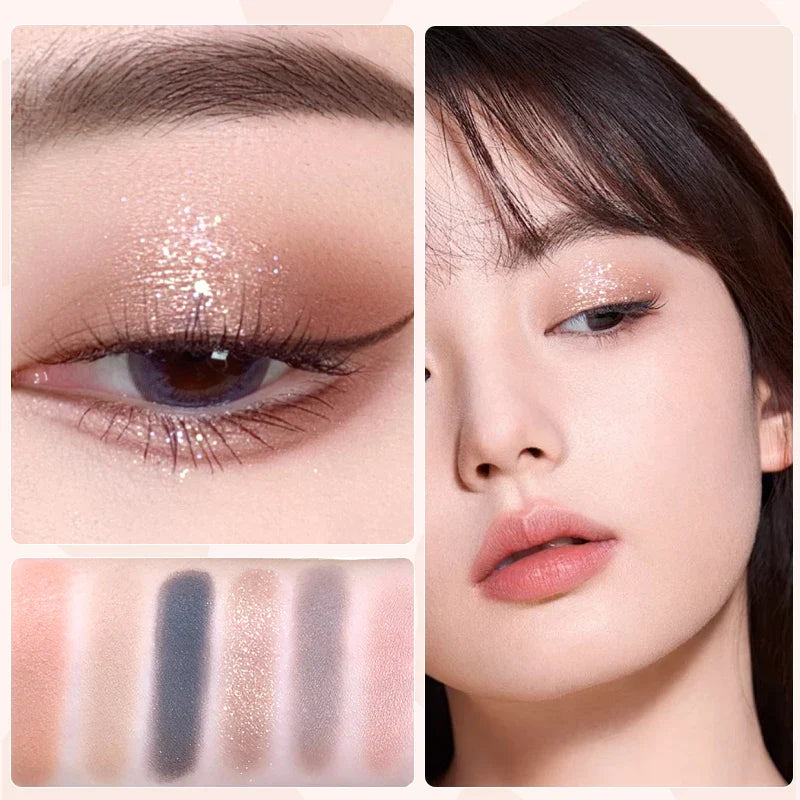 6 Color Earth Tone Eyeshadow Palette Waterproof
