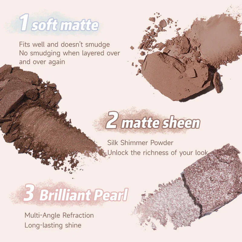 6 Color Earth Tone Eyeshadow Palette Waterproof