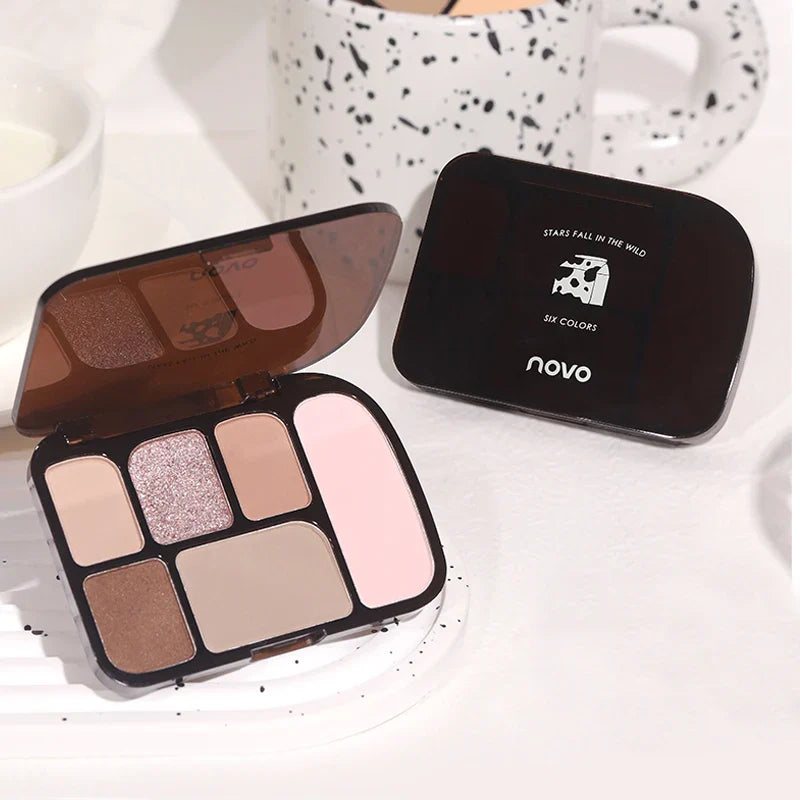 6 Color Earth Tone Eyeshadow Palette Waterproof