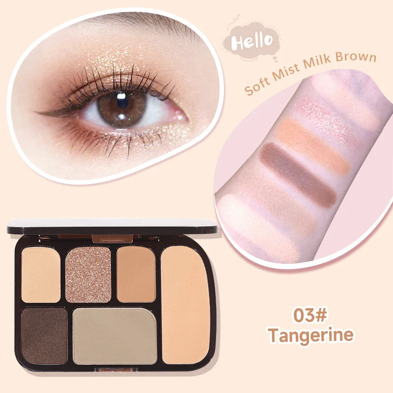 6 Color Earth Tone Eyeshadow Palette Waterproof