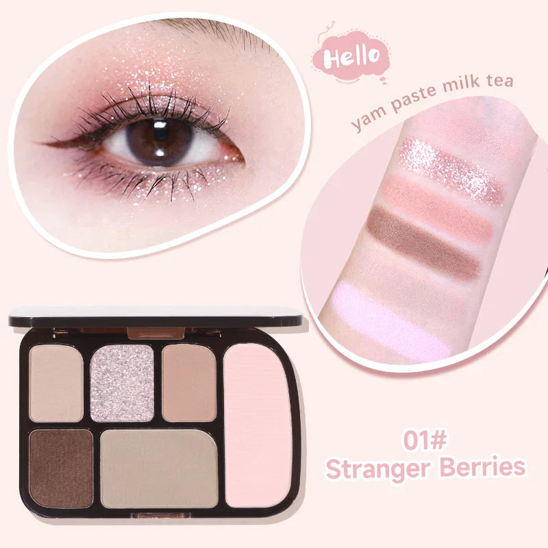 6 Color Earth Tone Eyeshadow Palette Waterproof