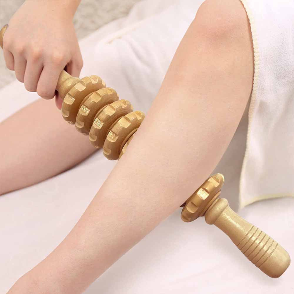3pcs Wooden Anti-Cellulite Massage Tool Hand Roller