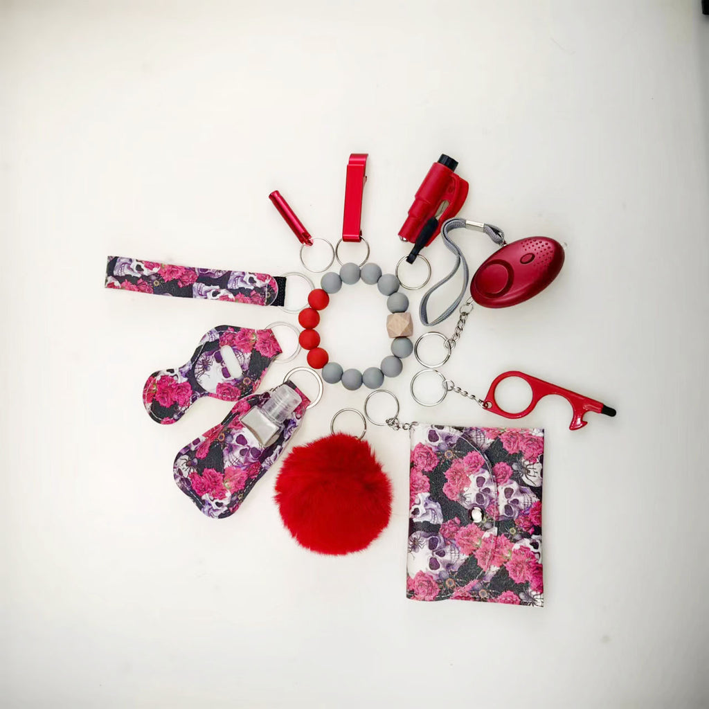 Self-Defense 11-piece Beaded, Card Holder, Alarm, Broken Window