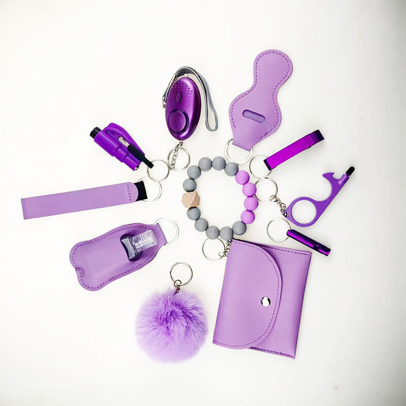 Self-Defense 11-piece Beaded, Card Holder, Alarm, Broken Window