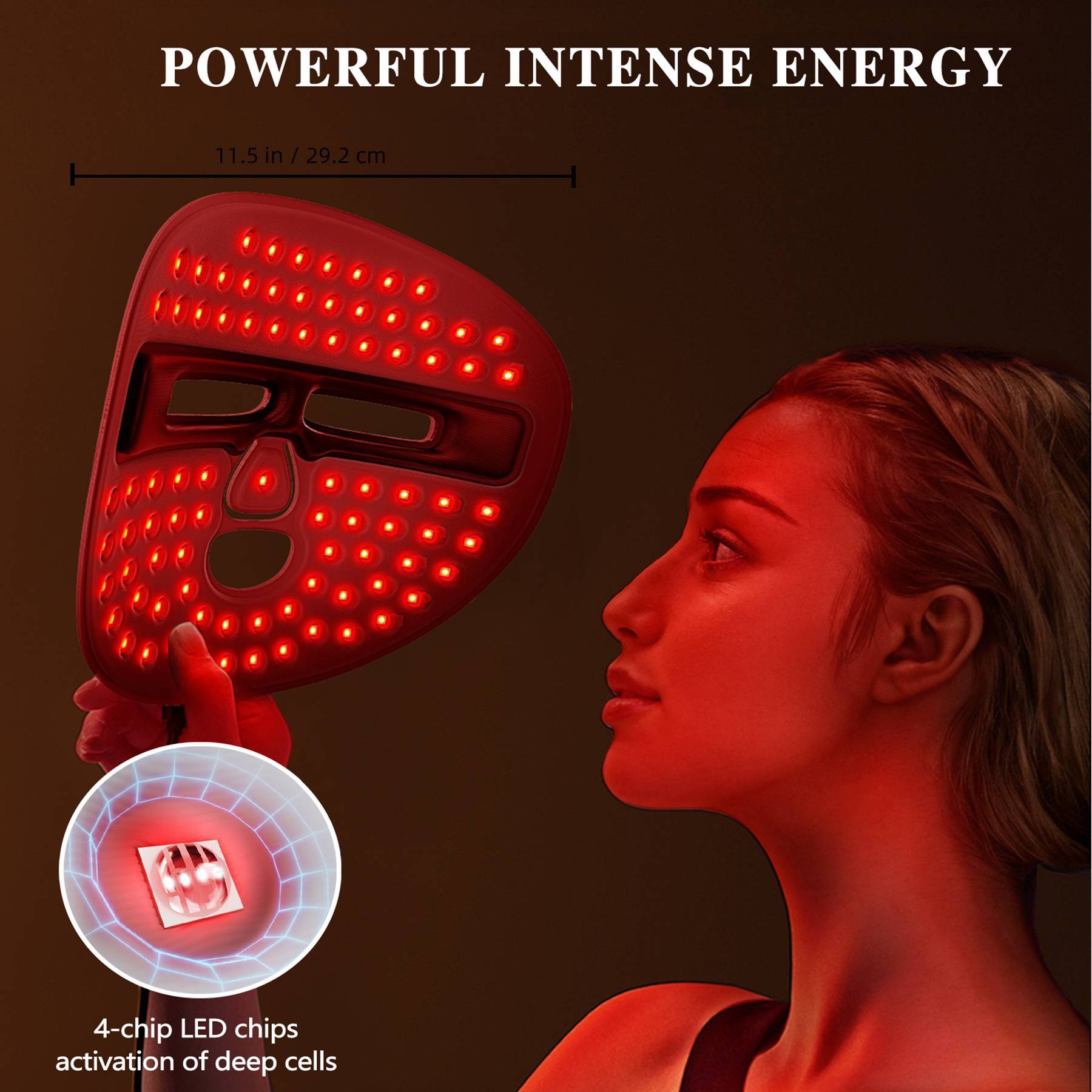 LED Face Mask Facial Care Tool, Red Light Therapy Mask For Face For Home Travel