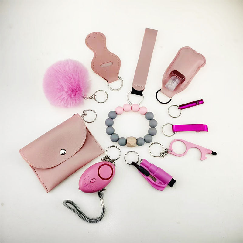 Self-Defense 11-piece Beaded, Card Holder, Alarm, Broken Window