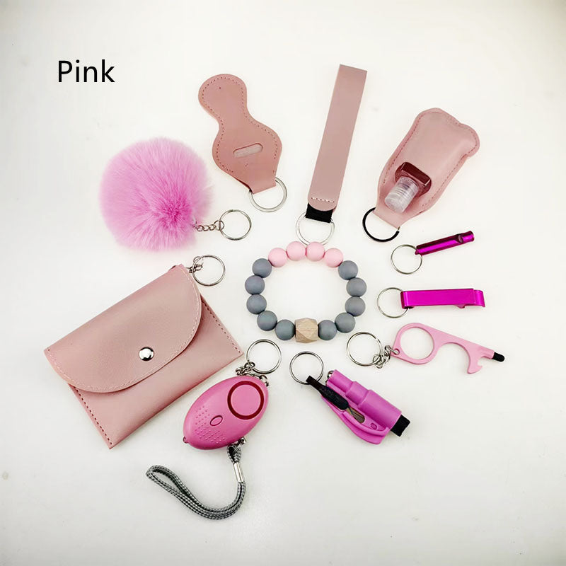 Self-Defense 11-piece Beaded, Card Holder, Alarm, Broken Window