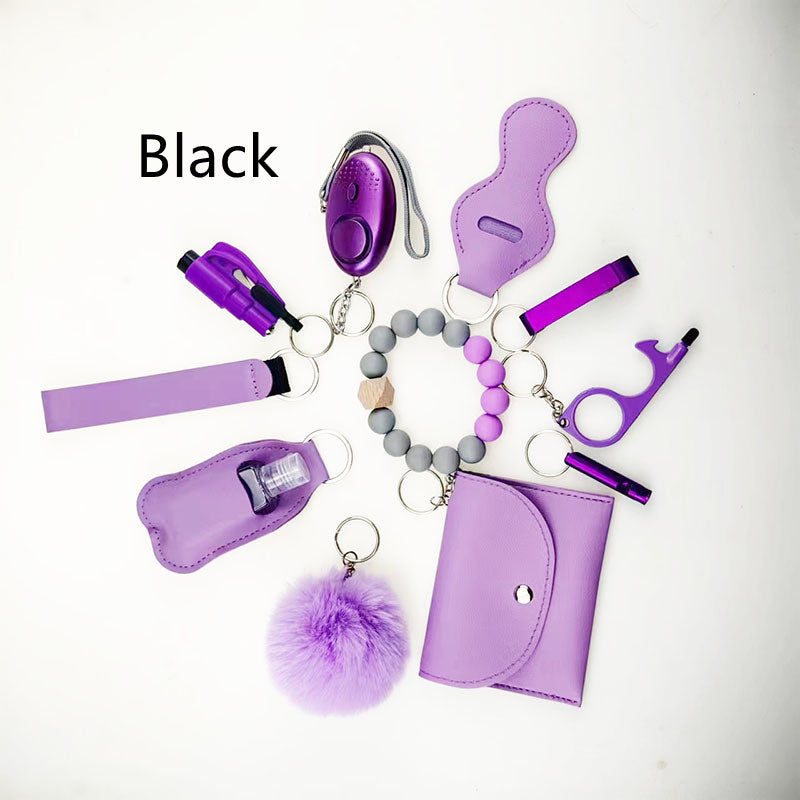 Self-Defense 11-piece Beaded, Card Holder, Alarm, Broken Window