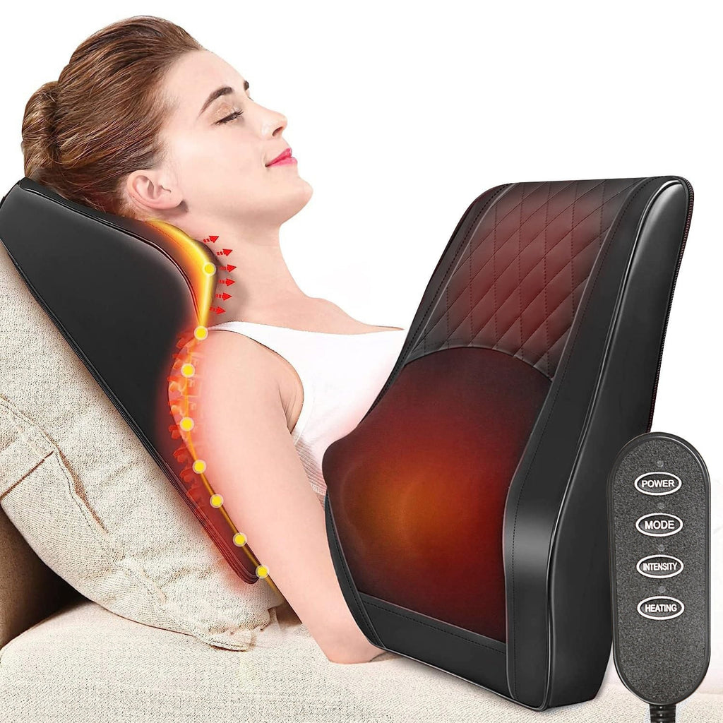 Multifunctional Heating Back Massager 3D Kneading Cushion Neck Waist Lumbar Spine